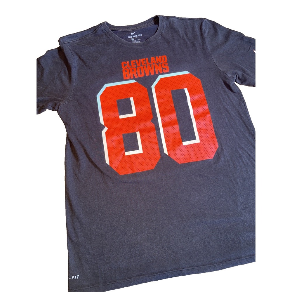 25A-Nike Dri-Fit Cleveland Browns T-Shirt Mens Large Baker Mayfield #80 NFL